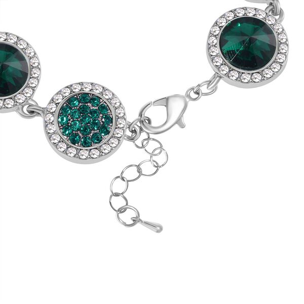 2er Set - Neongrüner Kristall Armband und Ohrringe image number 4