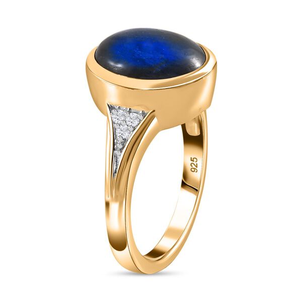 AAA Labradorit, Weißer Zirkon Ring, ca. 6,26 ct image number 6