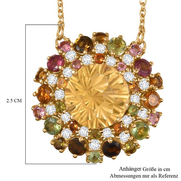 AA Citrin, Multi-Turmalin und Moissanit Halskette, 45cm - 10,42 ct. image number 6