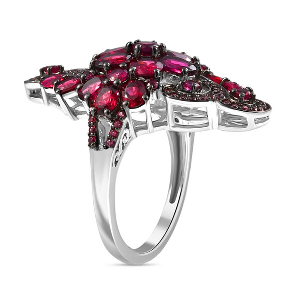 Djoy Nat&uuml;rlicher Rhodolith Granat Ring 925 Silber rhodiniert (Gr&ouml;&szlig;e 18.00) ca. 6.00 ct image number 5