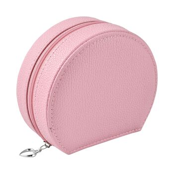 Zweilagige Kunstleder-Schmuckschatulle, Rosa
