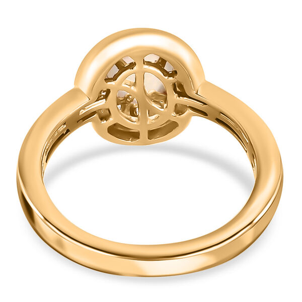 Natürlicher Äthiopischer Opal und Zirkon Ring 925 Silber vergoldet  ca. 0,92 ct image number 6