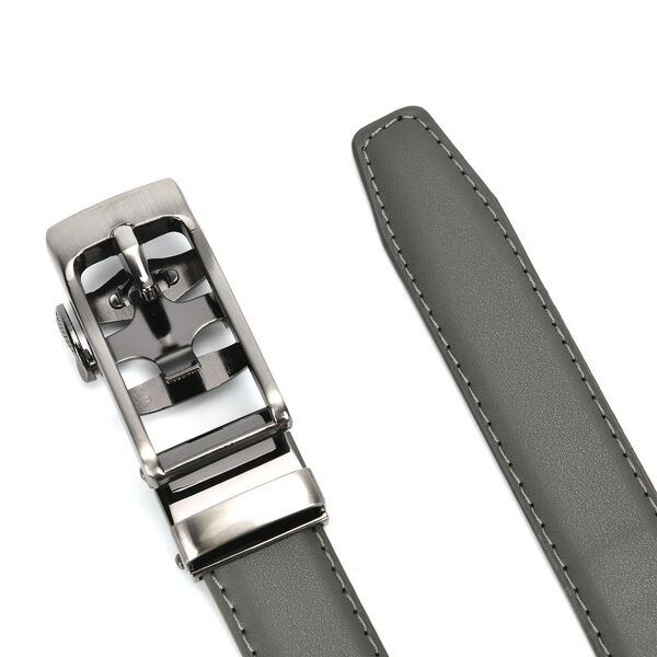 Automatik-Schnallen Ledergürtel, Grau image number 10