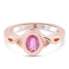 Premium Ilakaka Rosa Saphir Solitär-Ring, 925 Silber rosévergoldet, 1,09 ct. image number 0
