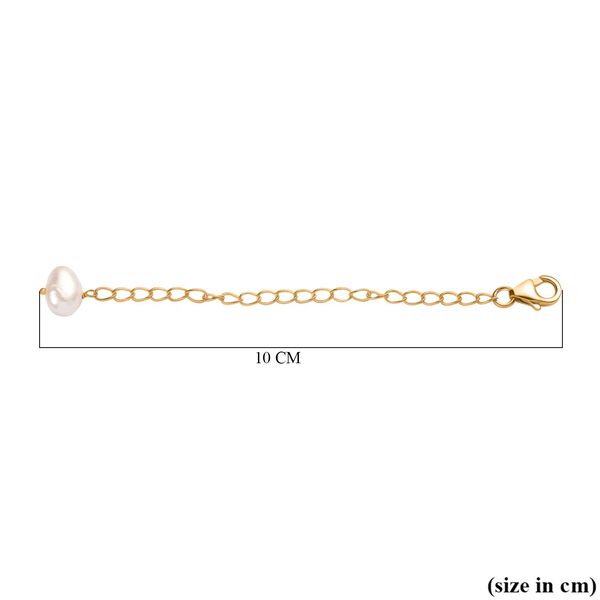 S&uuml;&szlig;wasser Perle Extender mit Karabinerverschluss, 925 Silber 750 vergoldet image number 3