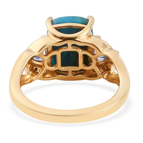 Opalina und Tansanit Ring 925 Silber vergoldet  ca. 3,22 ct image number 6