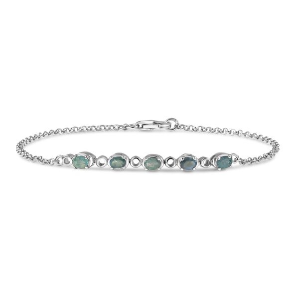 Alexandrit Armband ca. 19 cm 925 Silber rhodiniert ca. 0,92 ct. image number 0