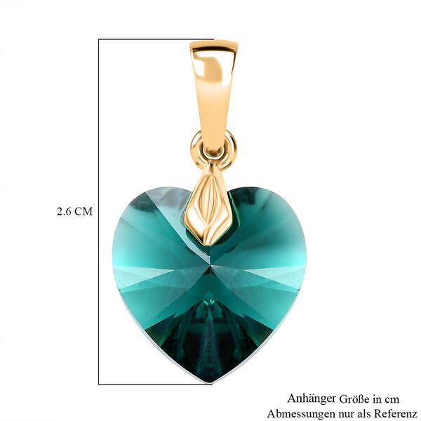 J Francis gefertigt mit SWAROVSKI- Smaragd Swarovski Kristall Herz Anhänger image number 5