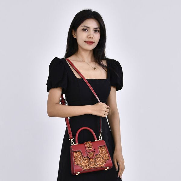 Grand Pelle  - Echtleder Handtasche, bordeaux rot image number 11