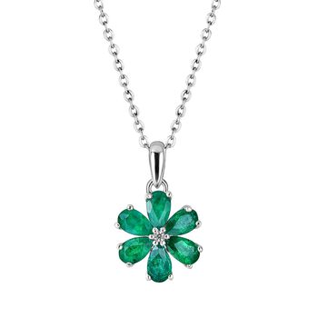 AAA Kagem sambischer Smaragd und Zirkon-Anh&auml;nger - 1,18 ct.