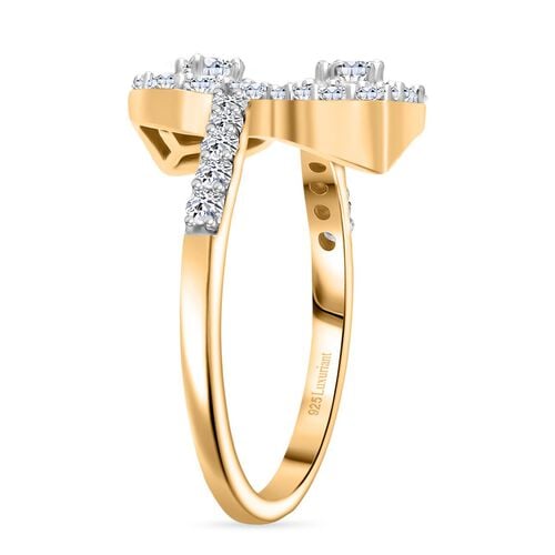 Lab Grown Diamant SI Ring 925 Silber Gelbgold Vermeil (Größe 19.00) ca. 1,11 ct image number 3