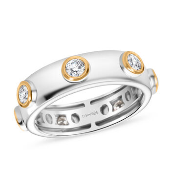 D&rsquo;Joy Moissanit zweifarbiger Bandring - 0,70 ct.
