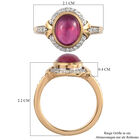 Fissure gefüllt Rubin und Zirkon Ring 925 Silber vergoldet  ca. 3,36 ct image number 6