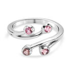 Rosa Turmalin Bypass Ring 925 Silber platiniert  ca. 0,38 ct image number 0