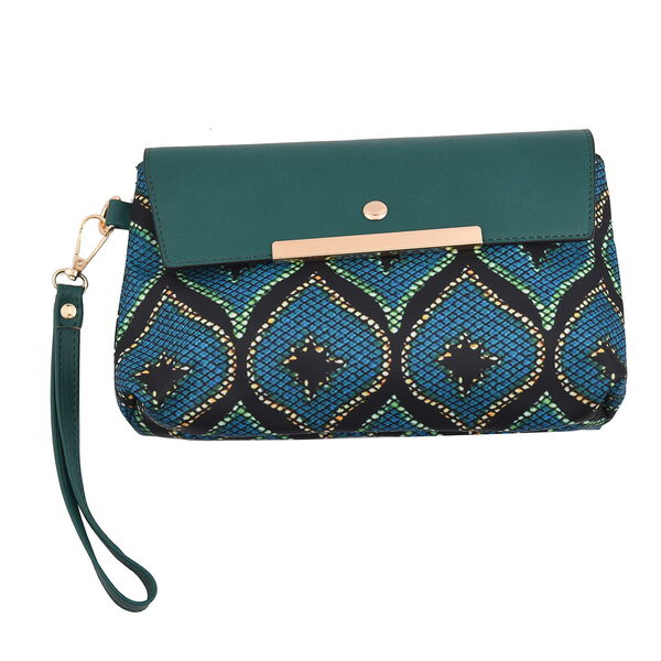 2er-Set, Clutch - 9x15,24 cm und Schultertasche - 30x13,9x24,89 cm, Blaugr&uuml;n image number 7