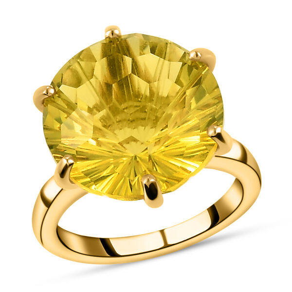 Exklusiver Schliff - Ouro Verde-Quarz Ring, 925 Silber vergoldet  ca. 10,62 ct image number 4