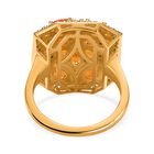 Salamanca Feueropal Ring, 925 Silber Gelbgold Vermeil, ca. 2.55 ct image number 5