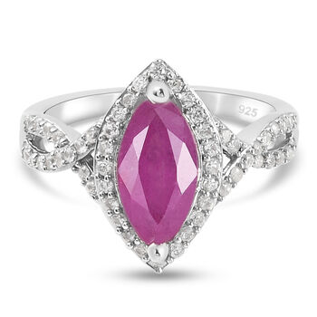 Premium Ilakaka rosa Saphir und Zirkon Ring, 925 Silber platiniert (Gr&ouml;&szlig;e 17.00)(Fissure gef&uuml;llt) ca. 3,15 ct