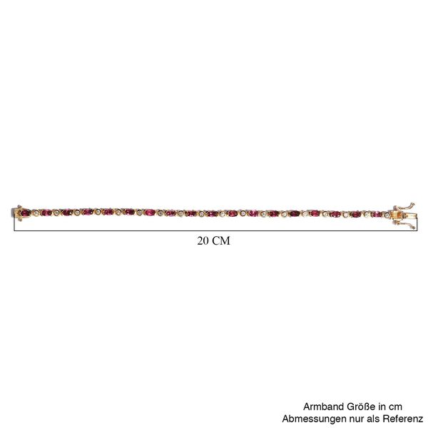 AA Rubellit und wei&szlig;es Zirkon-Armband, 19 cm - 5,72 ct. image number 5