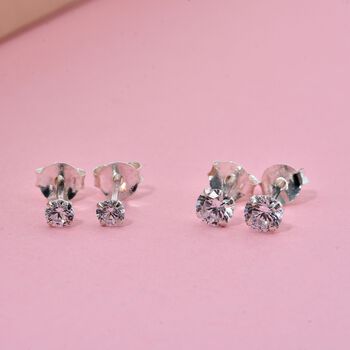 LUSTRO STELLA 2er-Set wei&szlig;e Zirkonia Ohrringe