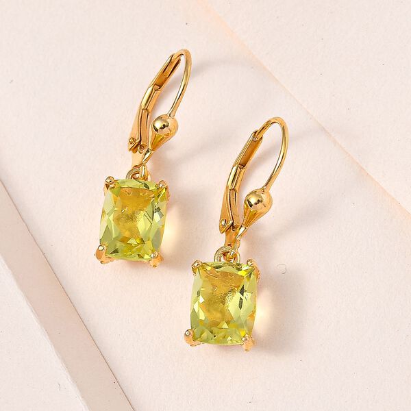 AA Ouro Verde-Quarz Ohrringe 925 Silber vergoldet ca. 4.49 ct image number 2