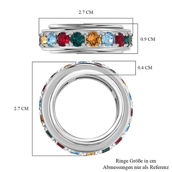 J Francis gefertigt mit SWAROVSKI- Mehrfarbiger Swarovski Kristall Spinning-Ring image number 7
