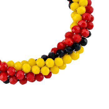 Gelbes, schwares und rotes Kristall flexibles Armband