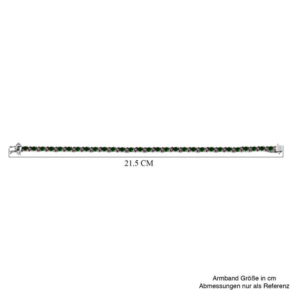 D'joy Nat&uuml;rlicher Chromdiopsid, Nat&uuml;rlicher Rhodolith Granat Armband ca. 20 cm 925 Silber rhodiniert ca. 8.67 ct image number 4