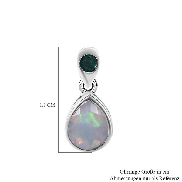 Äthiopische Welo Opal und Kagem sambische Smaragd-Ohrringe - 2,22 ct. image number 4
