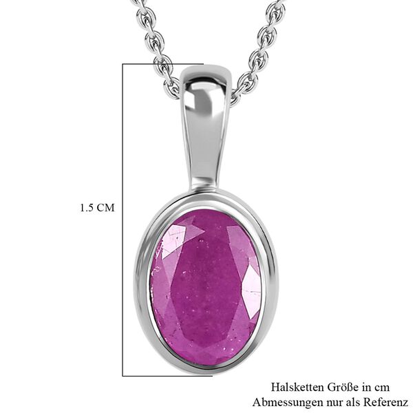Ilakaka Rosa Saphir (Fissure gef&uuml;llt) Anh&auml;nger mit Kette, 925 Silber platiniert ca. 1,24 ct image number 7