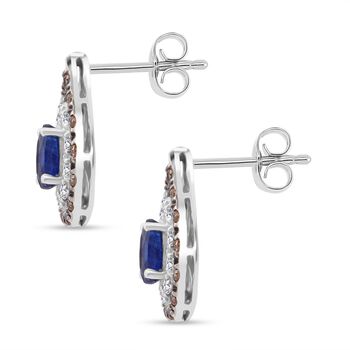 D'Joy Masoala Saphir (Fissure gef&uuml;llt), Kaffee Zirkon Ohrringe 925 Silber rhodiniert ca. 2,73 ct.