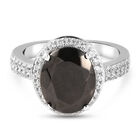 Elite Shungit und Zirkon Ring 925 Silber platiniert  ca. 2,82 ct image number 0