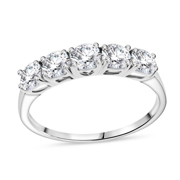 Moissanit Ring, 925 Silber rhodiniert - 1,20 ct. image number 3