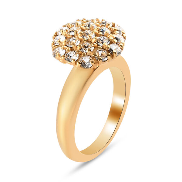 LUSTRO STELLA &Ouml;sterreichischer wei&szlig;er Kristall Cluster-Ring 18K vergoldet image number 3