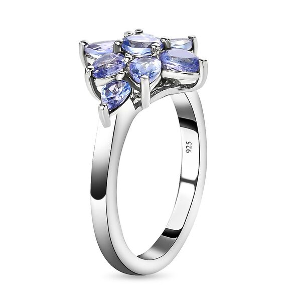 AAA Tansanit Cluster floraler Ring - 1,33 ct. image number 5