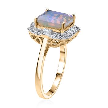 LUXURIANT DIAMOND - AAA Nat&uuml;rlicher, &auml;thiopischer Welo Opal, Lab Grown Diamant Ring 417 Gold (Gr&ouml;&szlig;e 17.00) ca. 3,47 ct