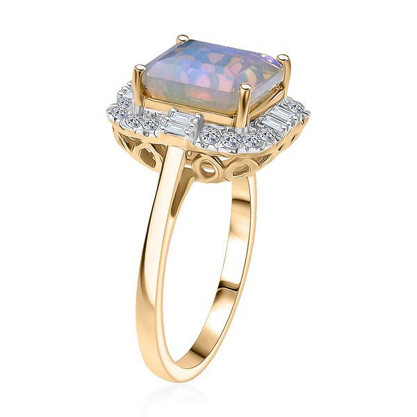 LUXURIANT DIAMOND - AAA Nat&uuml;rlicher, &auml;thiopischer Welo Opal, Lab Grown Diamant Ring 417 Gold (Gr&ouml;&szlig;e 17.00) ca. 3,47 ct image number 3