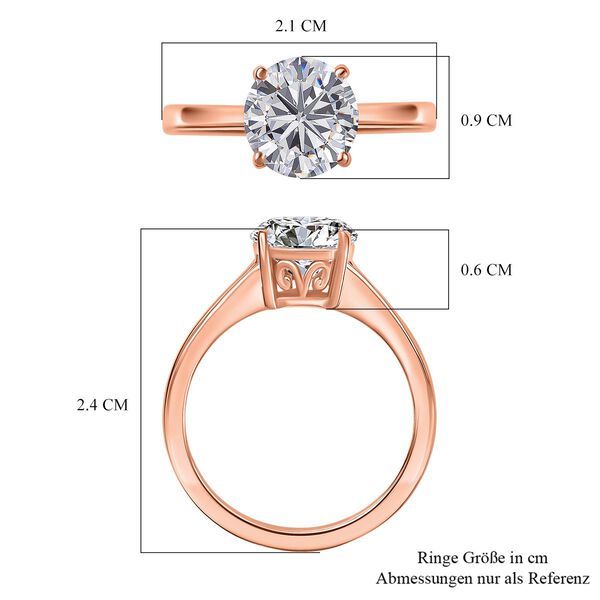 D&rsquo;Joy Moissanit Ring, 925 Silber 750 Ros&eacute;gold Vermeil - 1,80 ct. image number 6