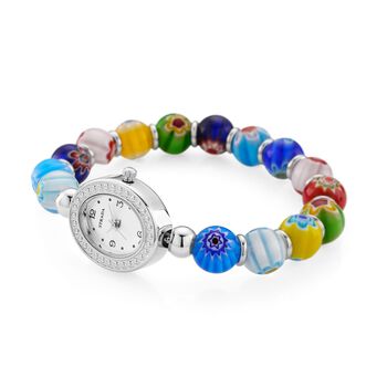 STRADA flexible mehrfarbige Armbanduhr im Murano-Stil, Japanisches Uhrwerk