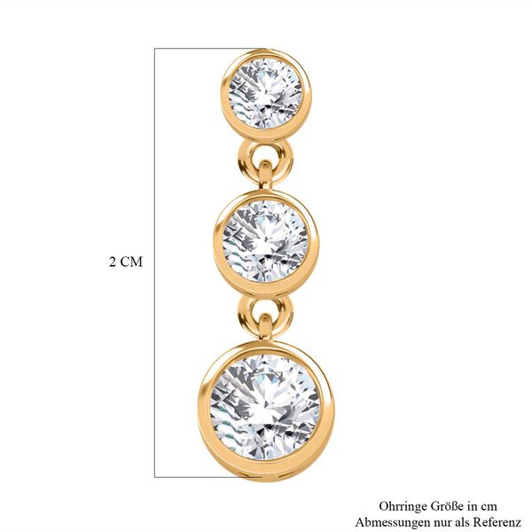 Moissanit Ohrringe, 925 Silber Gelbgold Vermeil - 1,82 ct. image number 6