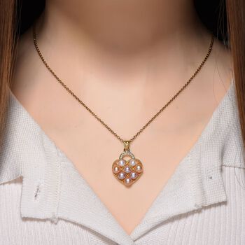 Mehrfarbige S&uuml;&szlig;wasser Perle, Wei&szlig;er Zirkonia Schmuckset Messing, Reines Kupfer vergoldet