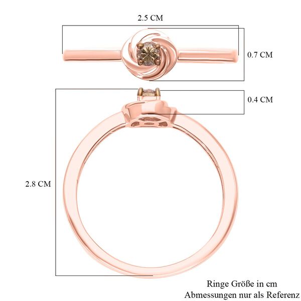 Nat&uuml;rlicher Champagner-Diamant-Ring - 0,10 ct. image number 6