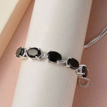 Silberner Shungit Armband ca. 24 cm 925 Silber ca. 2.44 ct