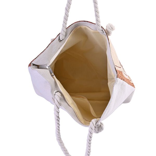 Jacquard gewebte Jute-Tasche, Suzani rot image number 9