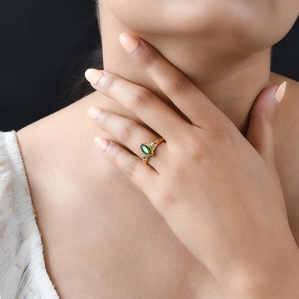 Ammolit und weißer Zirkon-Ring - 1,18 ct. image number 3