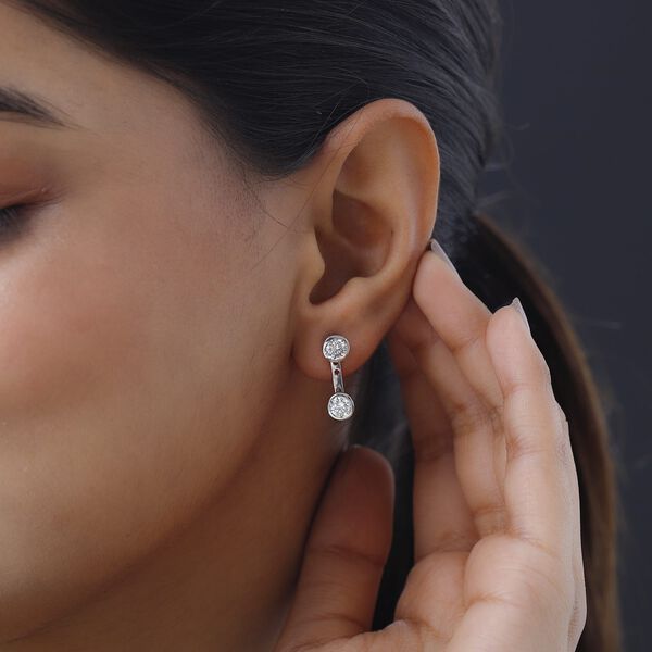 Moissanit Ohrringe 925 Silber platiniert ca. 1.68 ct image number 3