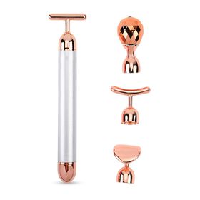 4-in-1 Gesichtsroller-Massager in Silberweiß