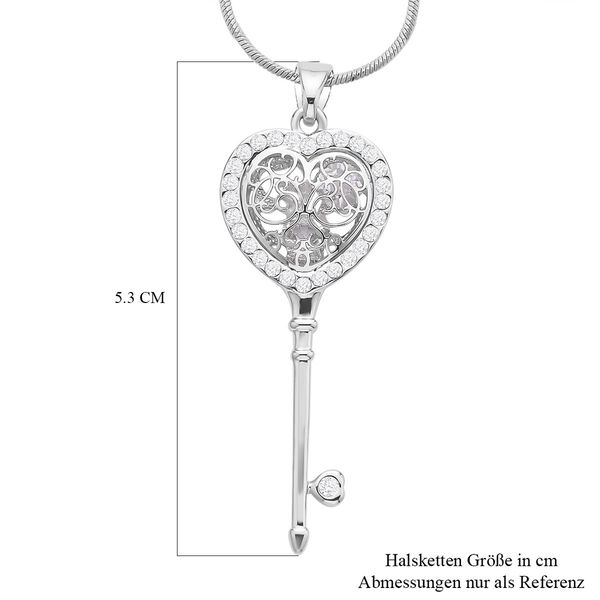 Wei&szlig;er Kristall-Anh&auml;nger mit Kette - 1 ct. image number 5