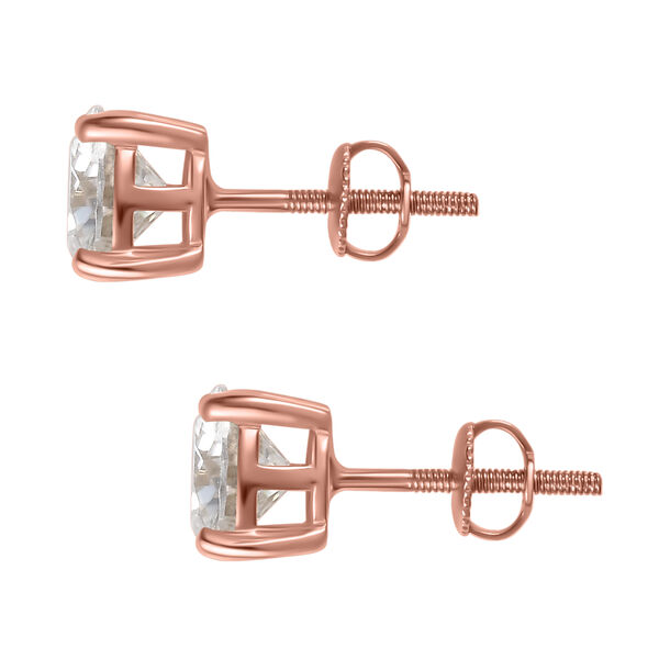 Moissanit Ohrringe 925 Silber Ros&eacute;gold Vermeil ca. 2.29 ct image number 5