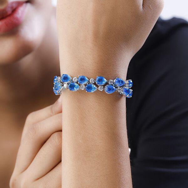 Karibik Quarz und Zirkon Armband, 19 cm - 40,26 ct. image number 3